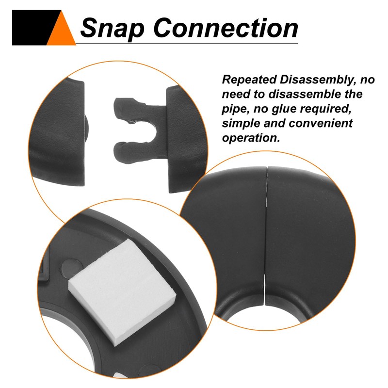 HARFINGTON 2pcs Wall Split Flange 17mm/0.7" Self-Adhesive Plumbing Cover Plates