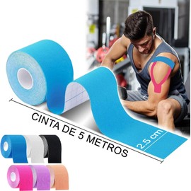 Cinta Kinesiología de Colores 6 Rollos, Cinta Deportiva con Cortador, Cinta Respirable Deportiva, Resistente al Agua, Apoyo para Músculos & Articulaciones
