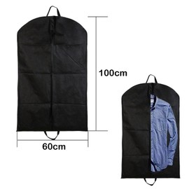 2Pcs Suit Bag,Black Suit Carriers for Men for Travel,Which Dust Cover and Reusable for Suits and Coats,Zipper Garment Bag,Breathable Suit Bag Perfect for Travel or Home.