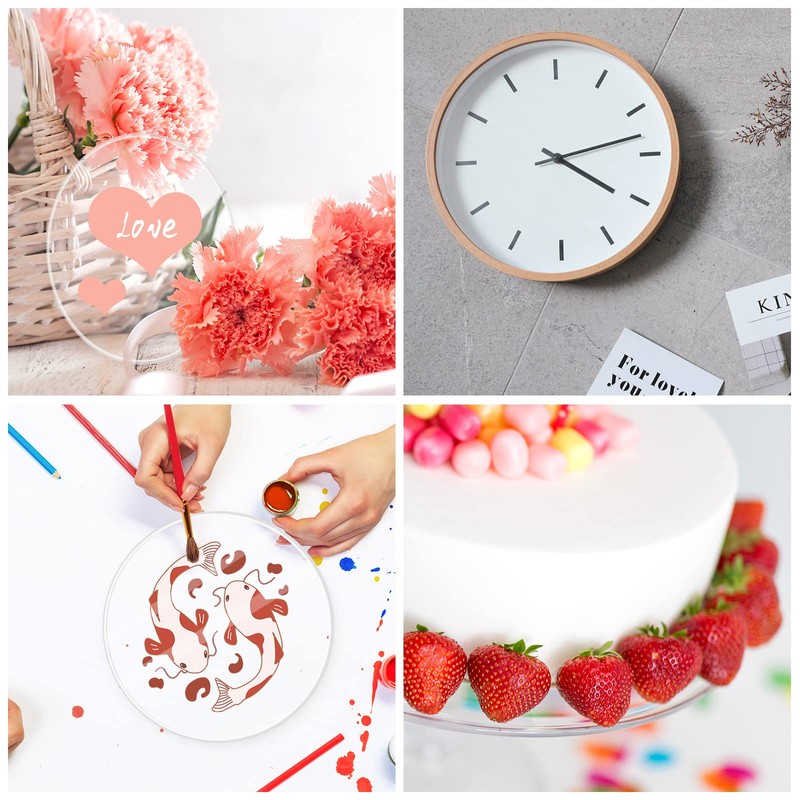 iCAGY Round Acrylic Sheet 1/8 Inch Thick 8 Inch Diameter