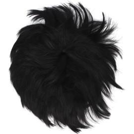 Peluca Masculina Cabello Humano - Peluquín Negro Realista para Hombre, Disfraz Halloween, Cosplay, Tupé Transpirable Cómodo, Estilo Corto Lacio Años 90, Postizo Capilar Masculino
