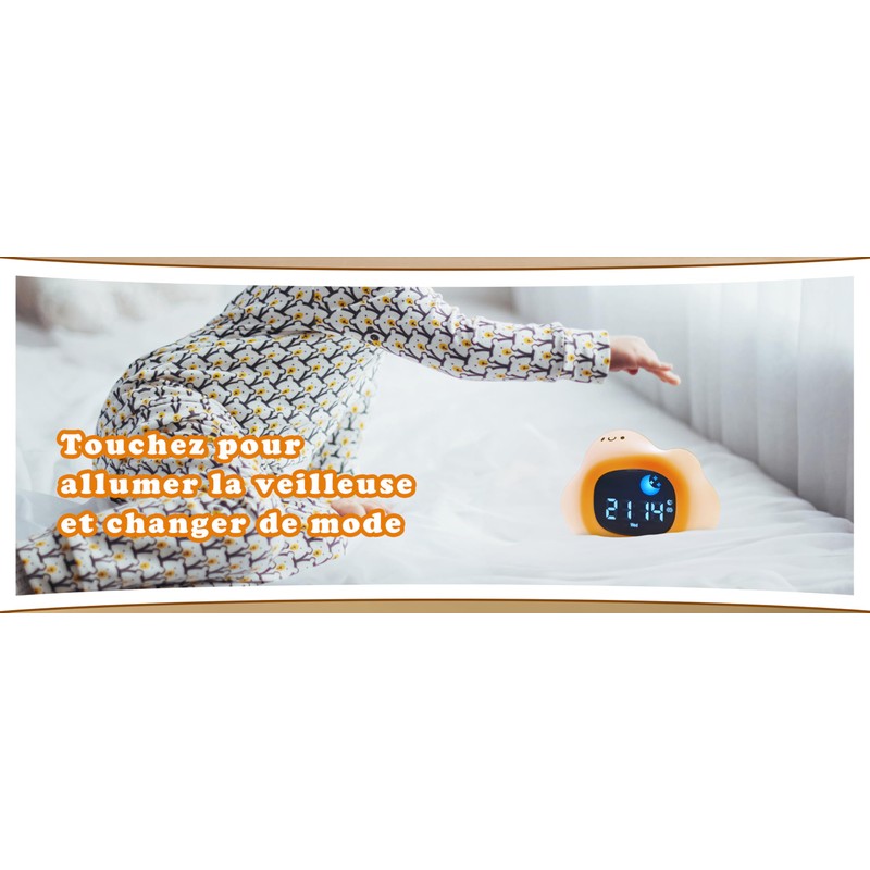 Learning Alarm Clock for Kids Day/Night - Night Light for