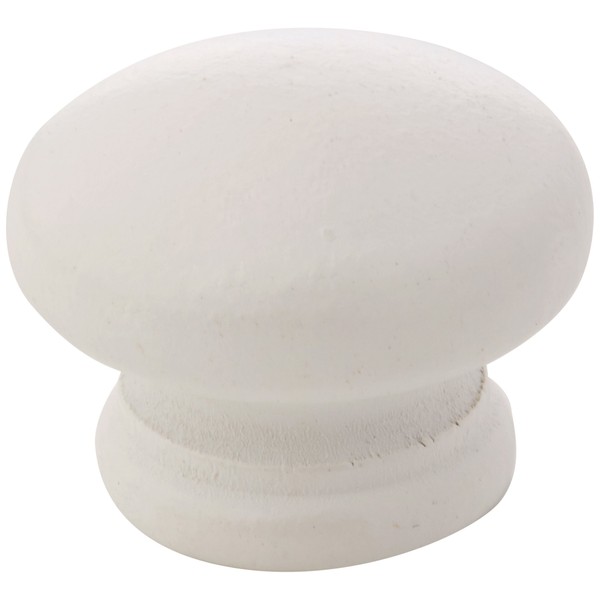 Merriway BH03887 Pine Wood Drilled Cupboard Cabinet Drawer Door Knob White Finish 38mm 1.1/2 inch - Pack of 4