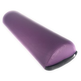 NRG Jumbo Half Round Bolster - Extra Large Massage Table and Spa Bed Pillow Cushion - Positioning Bolster with Carrying Strap - CFC Free Foam, PVC Free Vinyl Cover - 8 x 4 x 26 Inches - Color: Purple