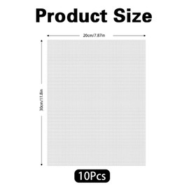 10 PCS Plastic Mesh Sheet, Plastic Mesh Canvas 20 x 30cm White Buckram Mesh Plastic Canvas Sheets for Bag Making DIY Embroidery Crafting Knit