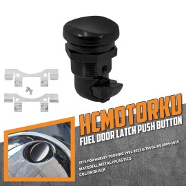 HCMOTORKU Black Push Button Gas Cap Fuel Door Latch For Harley Street Road Glide 1992-2023