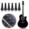 6Pcs Ebony Bridge Pins With Abalone Shell for Acoustic Folk