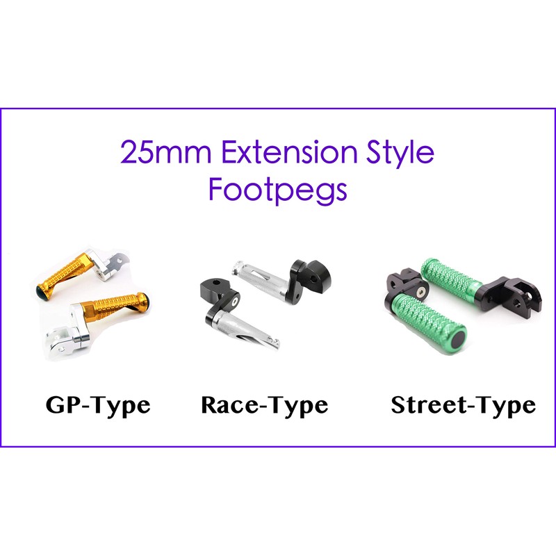 Autobahn88 Motorcycle Foot Peg (Rear - GP-Type with 40mm Extension)
