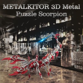 Metalkitor Scorpion 3D Metal Puzzles Kits for Adults Teens – 454 Pcs – Mechanical Assembly Models – 4 Hours to Build – Ideal for Gifts and Decorations (Red)
