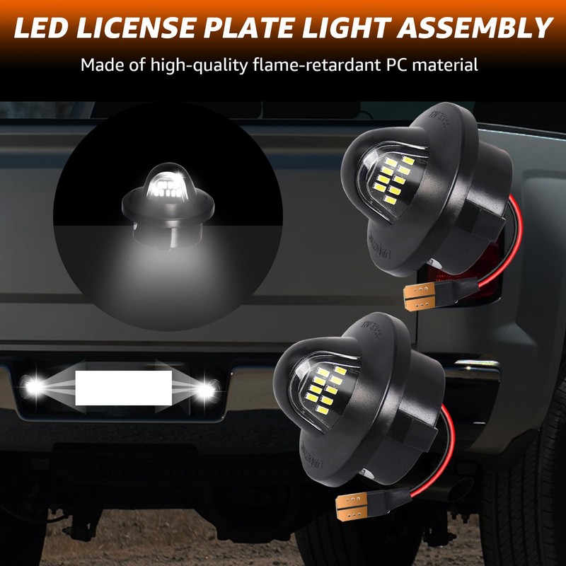 LED License Plate Light with Socket Wire Harness for Ford