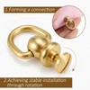 4 PCS Heavy Duty D Rings for Purse, Brass Ball