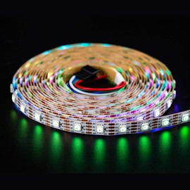 BTF-LIGHTING WS2815 (Upgraded WS2812B) 16.4ft 300 Pixels Magic Dream Color Individually Addressable RGB LED Flexible Strip Light 5050 SMD Dual Signal IP30 Non-Waterproof DC12V White PCB