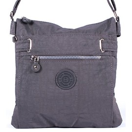 Sporty Nylon Handbag Sling Bag Small in Different Colours - Grey - m