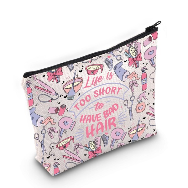 PLITI Hairdresser Gifts Hair Stylist Makeup Bag Life is Too