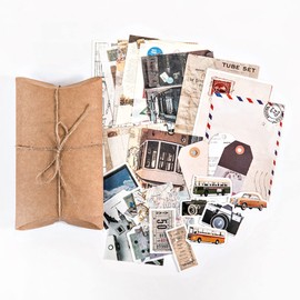 30 Pcs Vintage Scrapbook Sticker Set, Antique Decorative Stickers Parchment Old Retro Scrapbooking Paper for Art Journaling DIY Crafts Supplies Students Diary Notebook Scrapbook Diary (03)