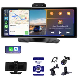 Haudio ‌10.26 Inch Wireless Apple CarPlay & Android Auto Car Display with 1080P Dash Cam & Backup Camera All-in-One Smart Car Stereo Free 64GB SD Card