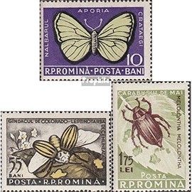 Romania 1586-1588b (complete.issue.) 1956 Harmful Insects (Stamps for collectors) Butterflies