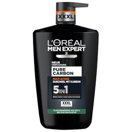 L'Or√©al Men Expert XXXL 5in1 Duschgel und Shampoo f√ºr M√§nner, Duschbad zur Reinigung von K√∂rper, Haar und Gesicht, Herren K√∂rperpflege f√ºr langanhaltende Frische mit Karbon, Pure Carbon, 1 x 1000 ml