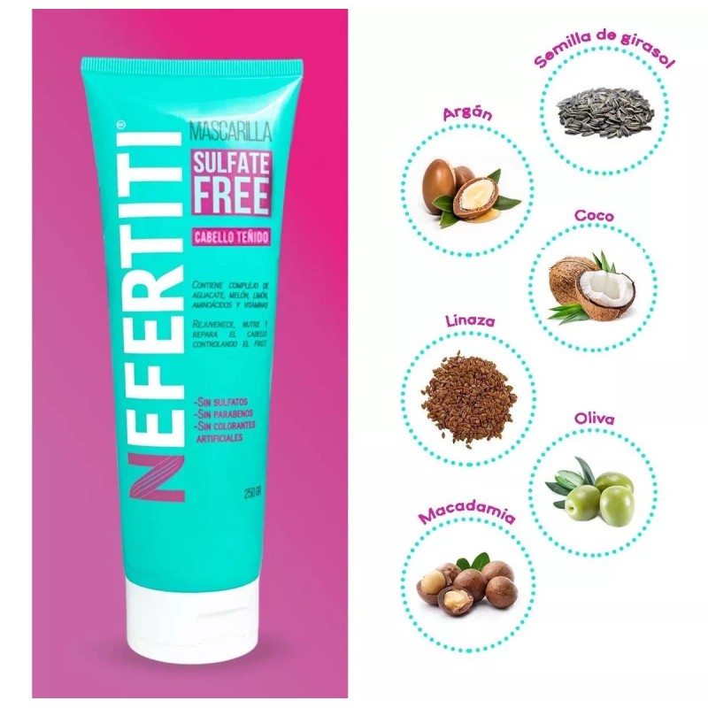 Nefertiti Mascarilla Sin Parabenos Para Cabello Teñido Nefertiti 250gr