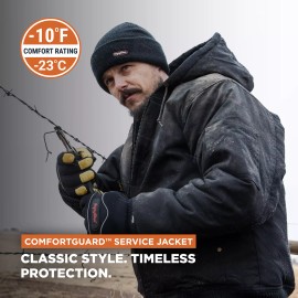 RefrigiWear ComfortGuard Service Jacket - Insulated Denim Hooded Work Jacket - S