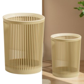 Cesta de Basura, Bote de Basura Hueco de Alta Resistencia de Gran Capacidad para Oficinas (caqui oscuro)