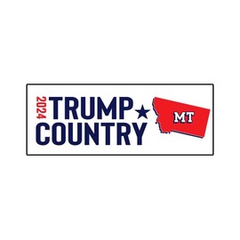 Trump Country MT 2024 Bumper Sticker Decal (3.37" x 9") | Peel & Stick | Political, Stickers, Politics, Republican, Trump, Vote