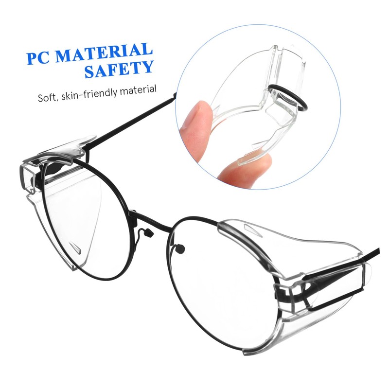 TEHAUX 2 Pairs Safety Eye Glasses Side Protectors Soft Texture