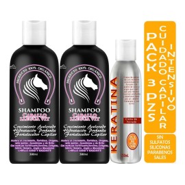 2 Shampoos Extracto Cola De Caballo+crema Capilar Keratina
