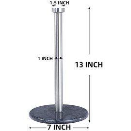 Paper Towel Holder with Marble Base - 13" x 7" Upright Paper Roll Dispenser with Heavy Non-Slip Base for Easy One-Handed Tear - for Countertops, Cabinets, and Bathrooms