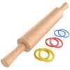 Mepple Classic Wooden Rolling Pin with Handle for Fondant, Pizza,