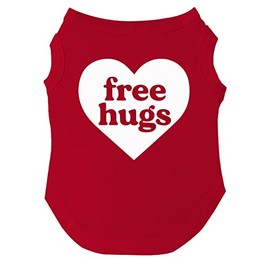 Free Hugs Heart Dog Tee Shirt Sizes for Puppies, Toys, and Large Breeds (Red, X-Large 726)