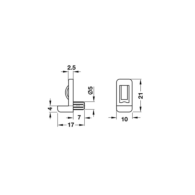 12 pcs x Hafele Glass Shelf Supports Pegs for 6mm