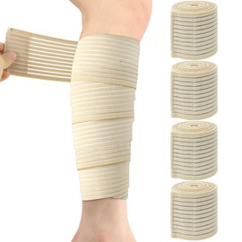 TecquorA Elastic Calf Compression Bandage Sleeve,4PCS 180cm Leg Compression Sleeve Breathable Adjustable Design,For Legs Stabilising Ligament,Sport,Fitness,Gym,Muscle Support (Men & Women)