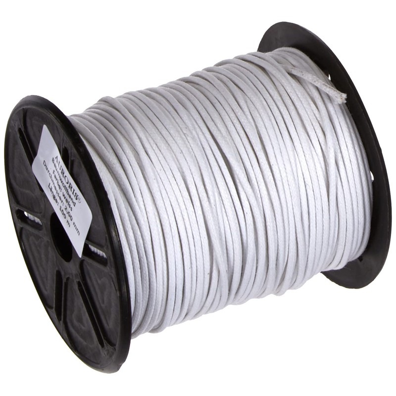 Auroris 100 m Spool Cotton Cord, 2 mm Round White