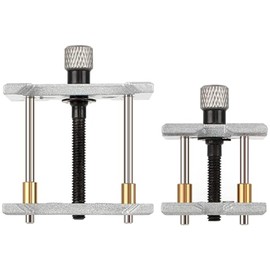 Xrten Pack of 2 Metal Watch Movement Holder, Watchmaker Clamp Watch Repair, Metal Watch Movement Clip Holder Base Used for Clock Disassembly Bracket Tool (2 Seats: 3.4 x 2.6 x 2 cm, 4.5 x 3.8 x 2 cm)
