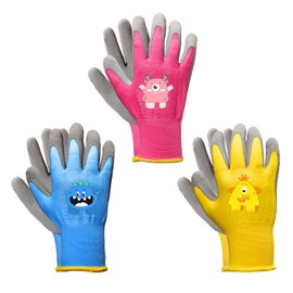 PROMEDIX P Kids Gardening Gloves – Rubber Coated Work Gloves for Children Age 3-5,Soft & Breathable for Outdoor Play & DIY
