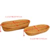 i-lan Large Size Handmand Oval Bread Serving Basket, Natural Rattan