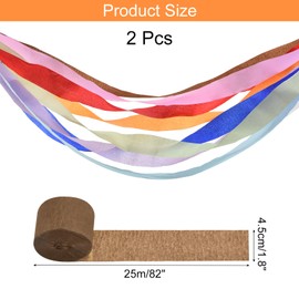 Rebower Crepe Paper Roll, Brown Crepe Paper Streamers Sheets, [for Party Streamer Decorations, Birthday Party] - 1.8 Inch x 82 ft / 2 Roll