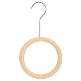 uxcell 4.7 Inch Scarf Ring Hanger, Scarf Organizer Holder Wooden Circle Rings Hanging Hook for Belt Tie Scarf, 15cm Length Hook (Silver)