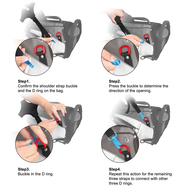 Big Teeth Golf Cart Bag Straps Replacement Shoulder Padded Comfortable