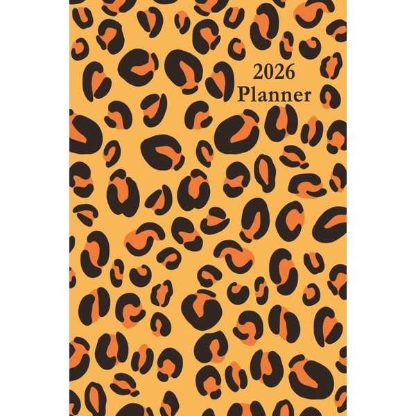 Yellow Leopard Print Planner 2026: Minimalist Calendar Organizers, goal, to