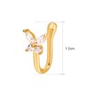 TseenYi Boho Crystal Butterfly Nose Ring, Golden Septum Nose Cuff