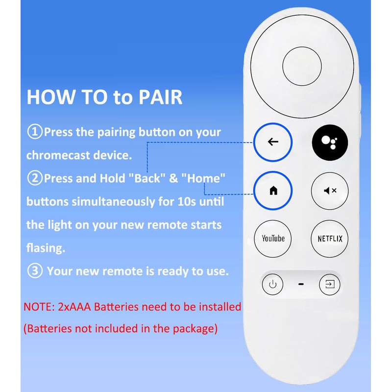 Replacement Voice Remote for Google Chromecast 4K HD TV, Remote