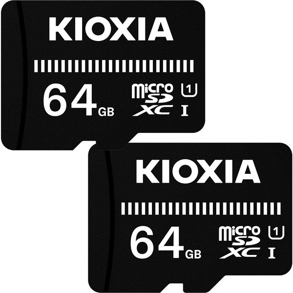 Set of 2 microSDXC Card 64GB Kioxia EXCERIA BASIC UHS-I
