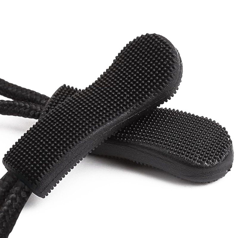 TIHOOD 100PCS Replacement Zipper Pulls Black Zipper Pull Cord Extender