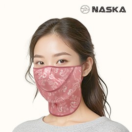 Korean Winter UV Protection Mask, Fleece-Lined Thermal Cold Protection for Golf & Park Golf, Sun Shield Multi-Scarf (Nasca Silvix) Pattern Purple 10ea