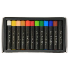 Bright Ideas Jumbo Oil Pastels - 12 Pack of Assorted Colours Oil Pastels Crayons - Intense Bright Colours - Oil Pastels for Kids, Artists, Students - Pastels for Paper, Card, Canvas