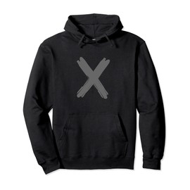 Creative Bold Dark Grey Letter X - Alphabet - Marker Design Pullover Hoodie