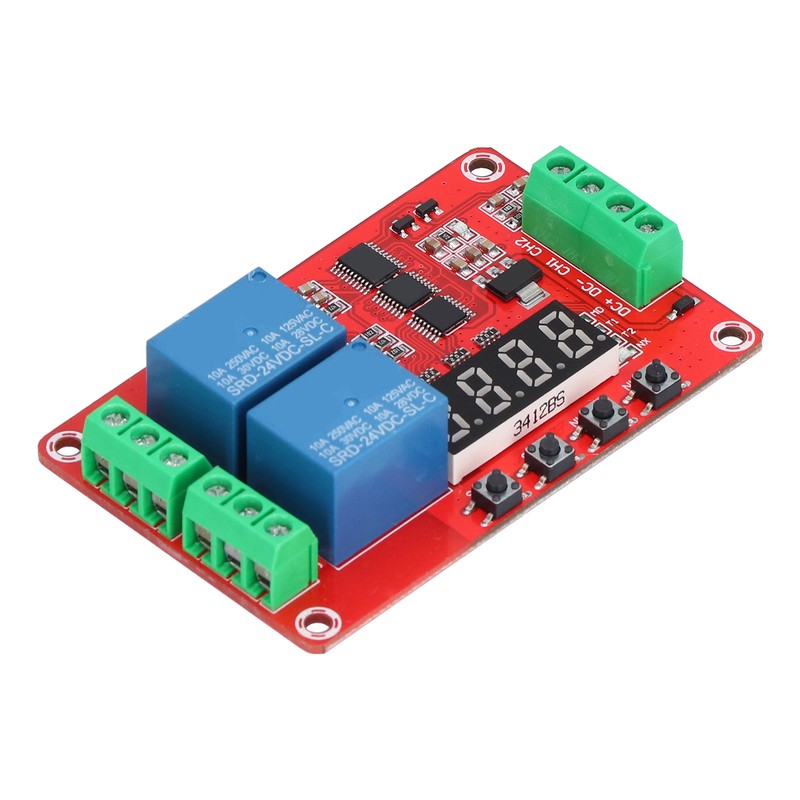 Time Delay Relay Multi Functional 2-Channel Self Lock Cycle Timing