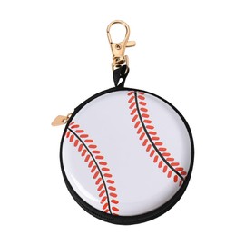 Baseball Bag Keychain Coin Pouch Holder Data Storage Box Waterproof Wireless Earphone Earbud Case Small Earplug Carrying Case Baseball Team Party Favors